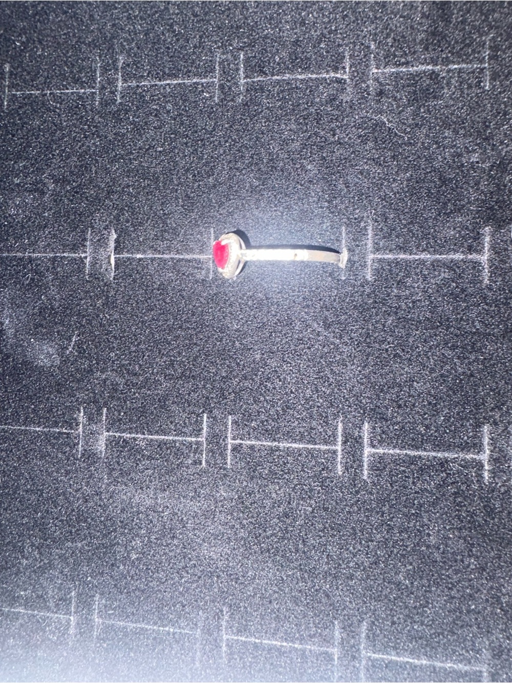 Pandora Silver Pavé Ring with Red Heart - Picture 2 of 7